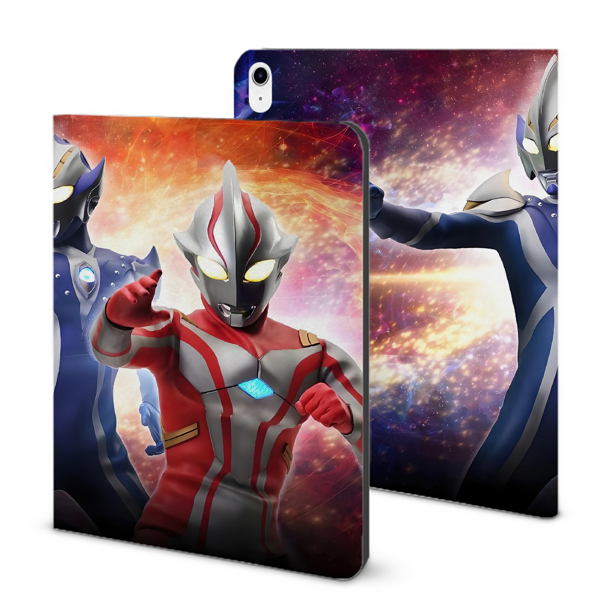 （画像用） ウルトラマン Ultraman IPad ケース ブック型 PUレザー TPU 耐衝撃 軽量 薄型 ペン収納なし 全面保護 IPad 各モデル対応